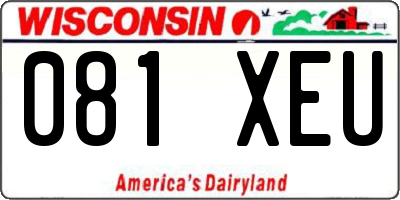 WI license plate 081XEU