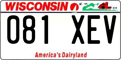 WI license plate 081XEV