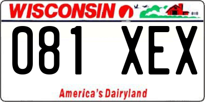 WI license plate 081XEX
