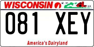 WI license plate 081XEY