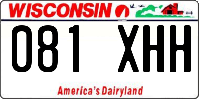 WI license plate 081XHH