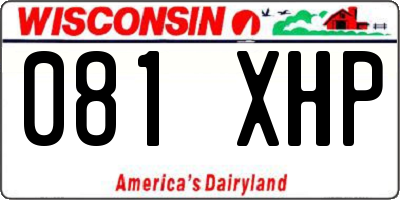 WI license plate 081XHP