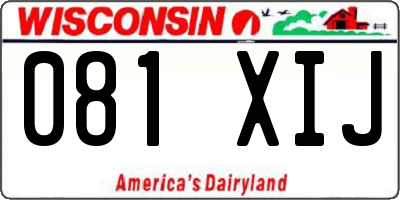 WI license plate 081XIJ