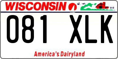 WI license plate 081XLK