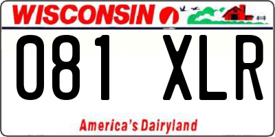 WI license plate 081XLR