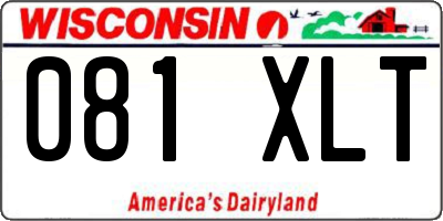 WI license plate 081XLT