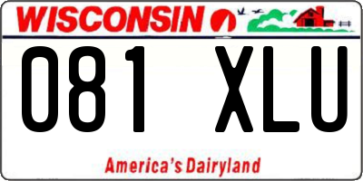 WI license plate 081XLU