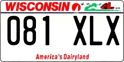 WI license plate 081XLX