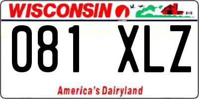 WI license plate 081XLZ