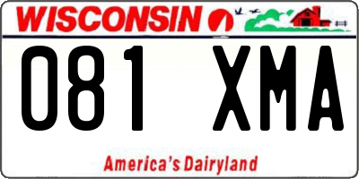 WI license plate 081XMA