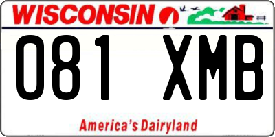 WI license plate 081XMB