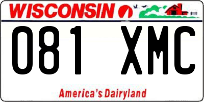 WI license plate 081XMC