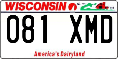 WI license plate 081XMD