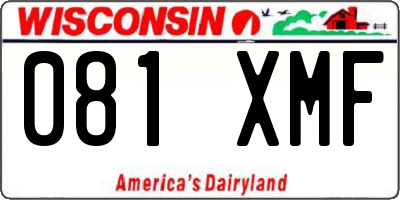 WI license plate 081XMF