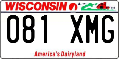 WI license plate 081XMG