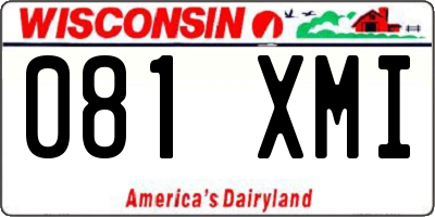WI license plate 081XMI