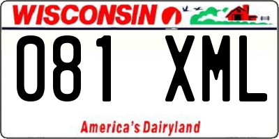 WI license plate 081XML