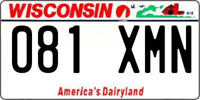 WI license plate 081XMN
