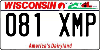 WI license plate 081XMP
