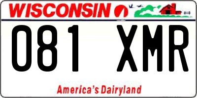 WI license plate 081XMR