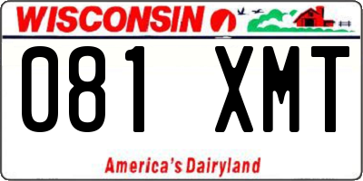 WI license plate 081XMT
