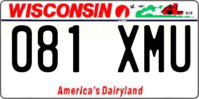 WI license plate 081XMU