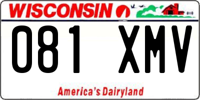 WI license plate 081XMV