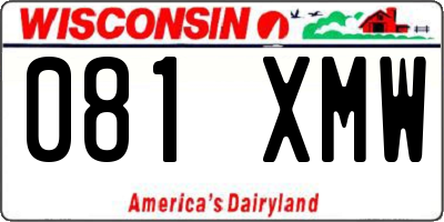 WI license plate 081XMW