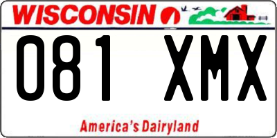 WI license plate 081XMX
