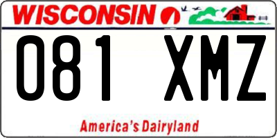 WI license plate 081XMZ