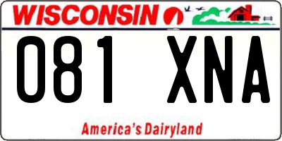 WI license plate 081XNA
