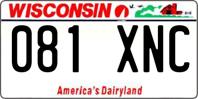 WI license plate 081XNC