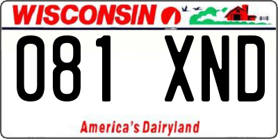 WI license plate 081XND
