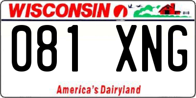 WI license plate 081XNG