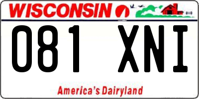 WI license plate 081XNI
