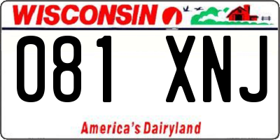 WI license plate 081XNJ
