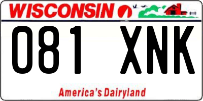 WI license plate 081XNK