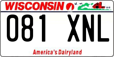 WI license plate 081XNL