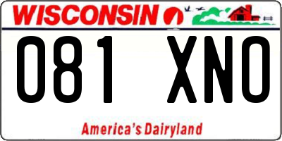 WI license plate 081XNO