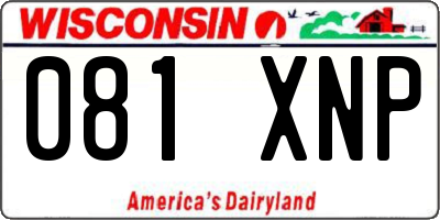 WI license plate 081XNP