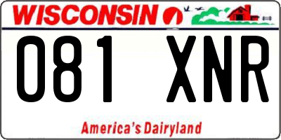 WI license plate 081XNR