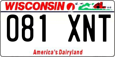 WI license plate 081XNT