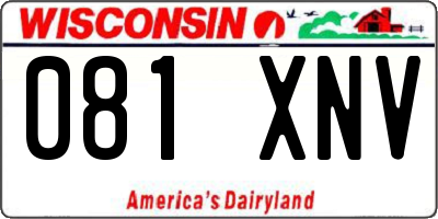 WI license plate 081XNV