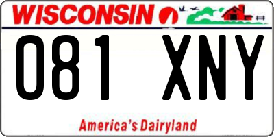 WI license plate 081XNY