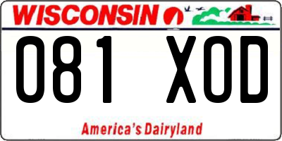 WI license plate 081XOD