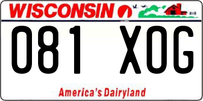WI license plate 081XOG