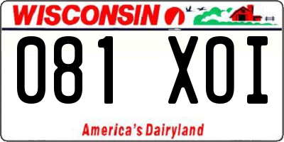 WI license plate 081XOI