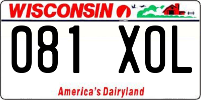 WI license plate 081XOL