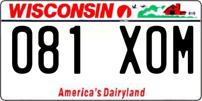 WI license plate 081XOM