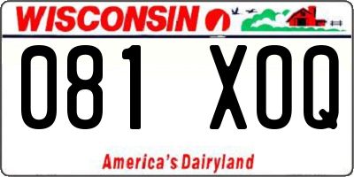 WI license plate 081XOQ